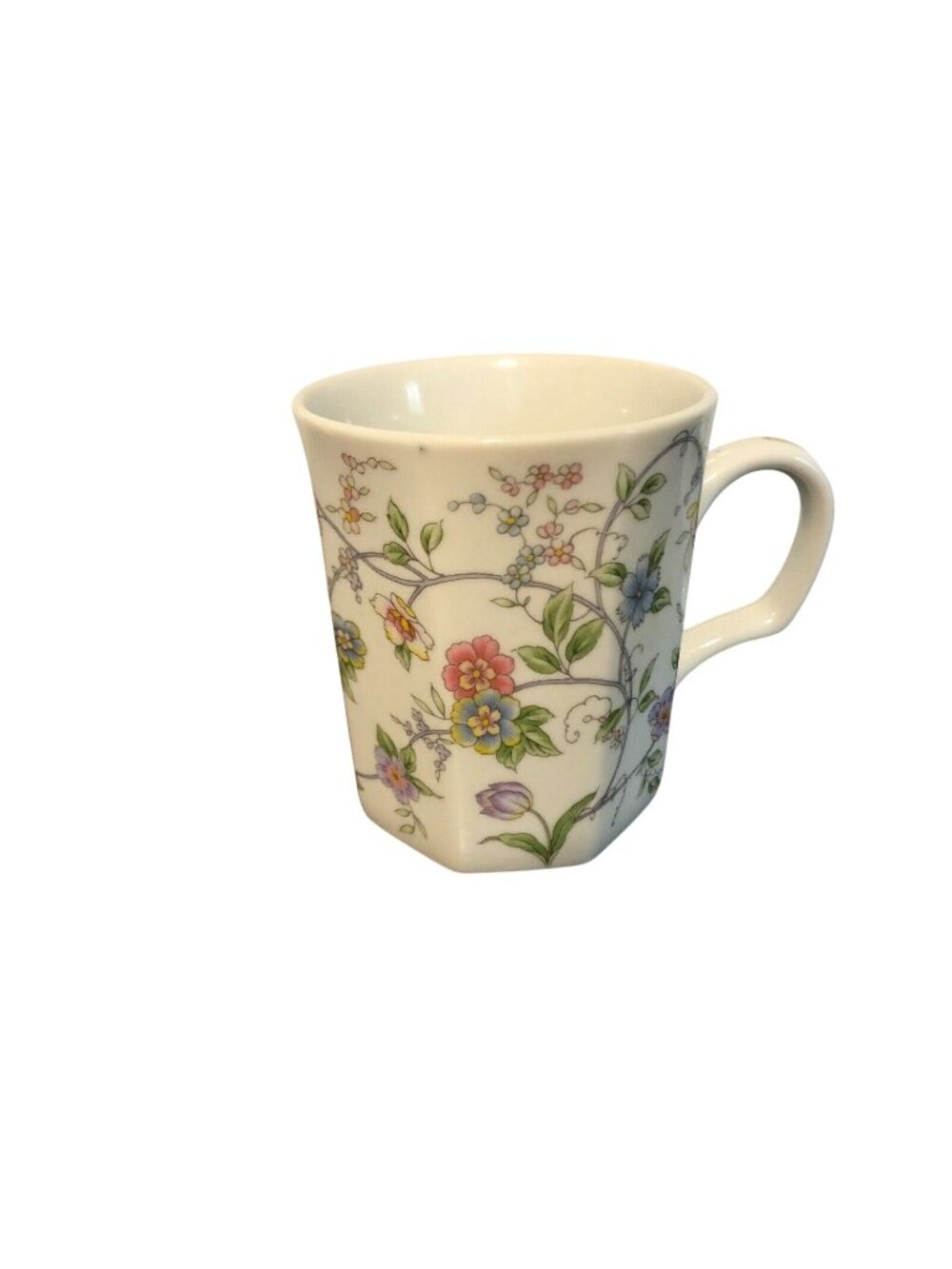 Andrea By Sadek Cup Mug Floral Pink Blue Yellow Corona Lot Of 4